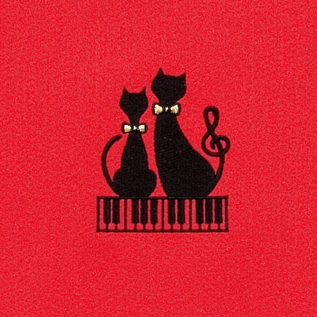ピアノキーカバー(全4種) ネコと鍵盤 / レッド