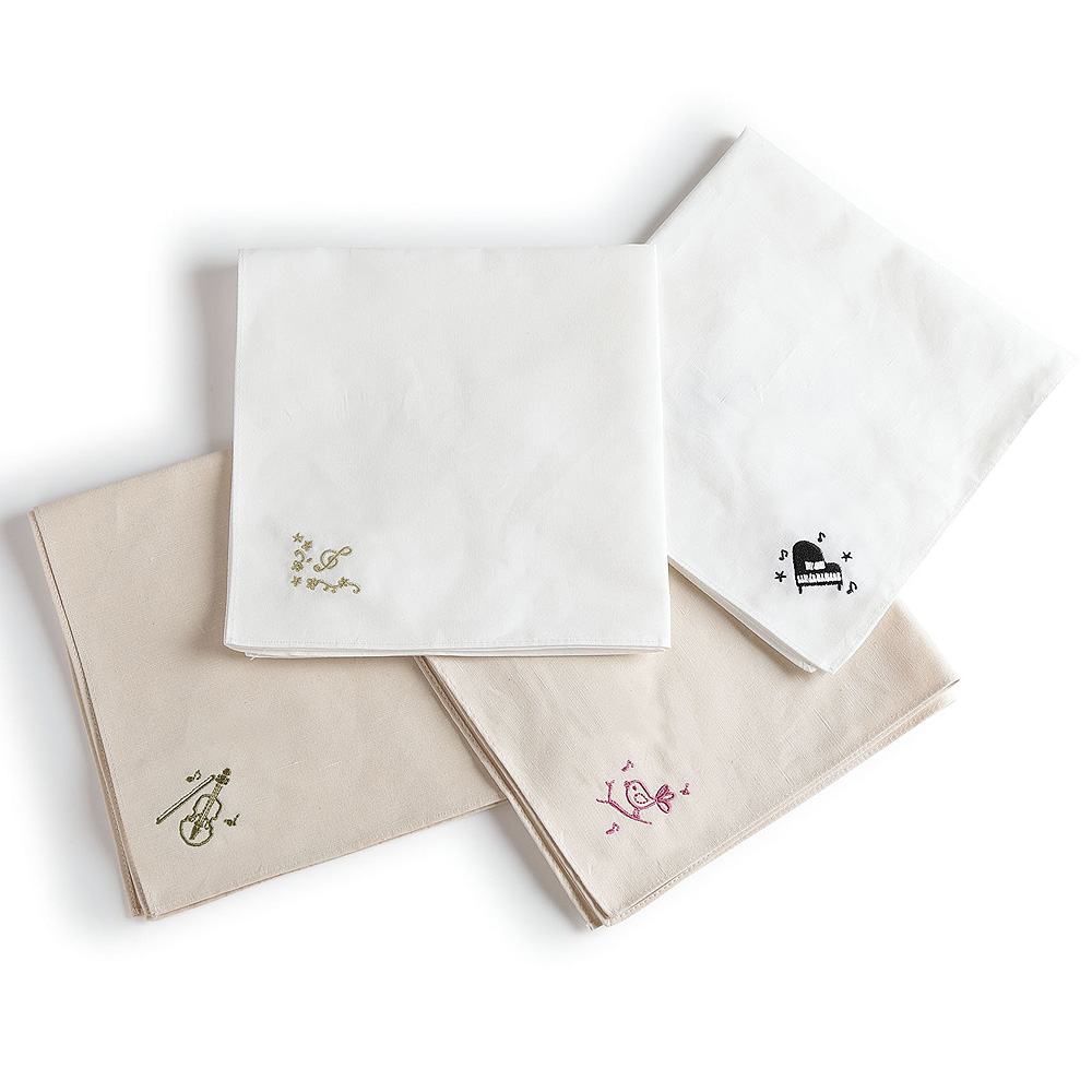 エンブロイダリー(刺繍)ハンカチ(全4種) | 製品情報 | 株式会社ナカノ