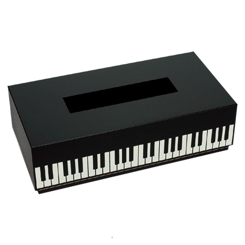 ティッシュボックスケース 鍵盤 / ブラック